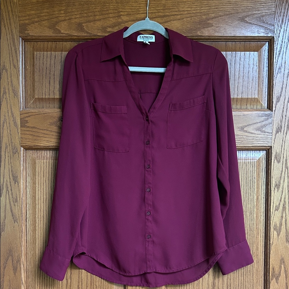 Express Portofino Blouse Burgundy Women's